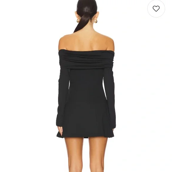 NIA Chic Black Off-Shoulder Long Sleeve Dress - Picture 3 of 6